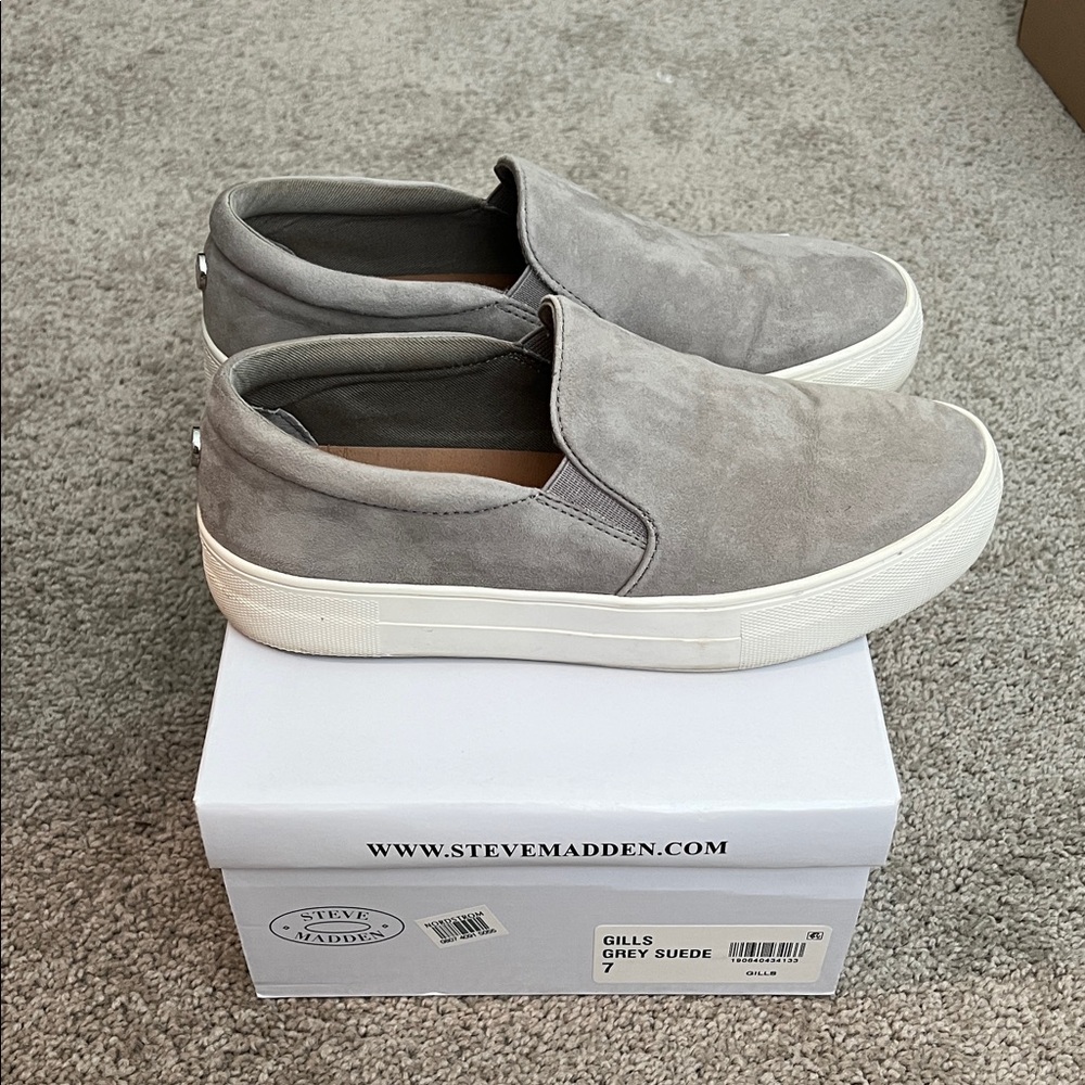 Steve Madden Light Gray Suede Men's Loafers